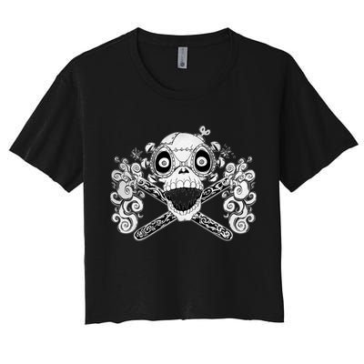 Mad Science Skull And Crossbones Crop Top