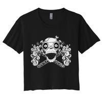 Mad Science Skull And Crossbones Crop Top