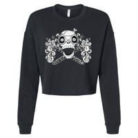 Mad Science Skull And Crossbones Cropped Pullover Crew