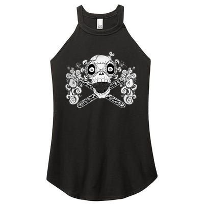 Mad Science Skull And Crossbones Women's Perfect Tri Rocker Tank