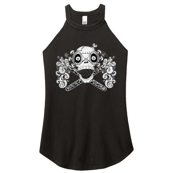 Mad Science Skull And Crossbones Women's Perfect Tri Rocker Tank