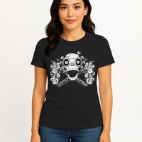 Mad Science Skull And Crossbones Womens T-Shirt