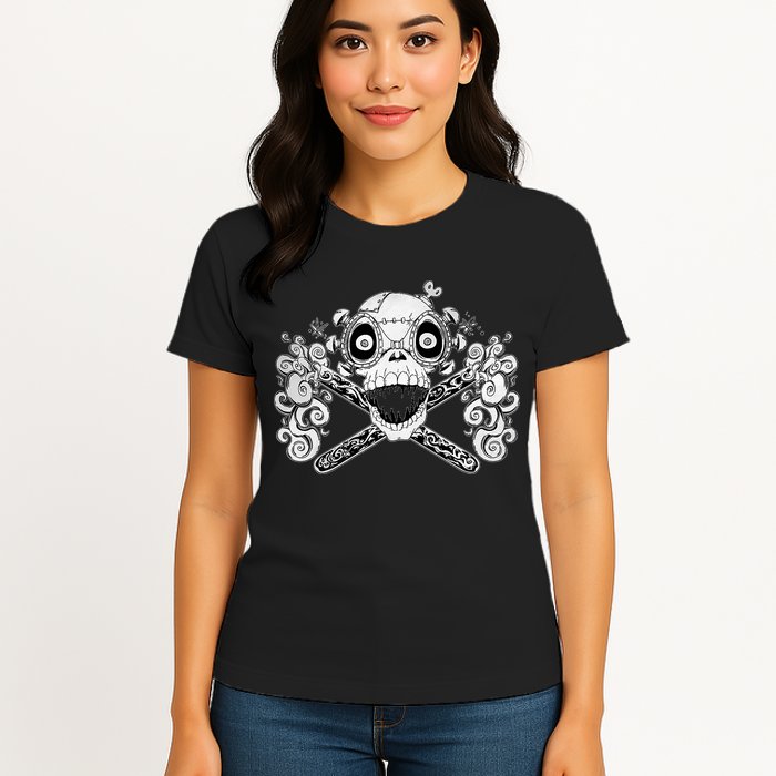 Mad Science Skull And Crossbones Womens T-Shirt