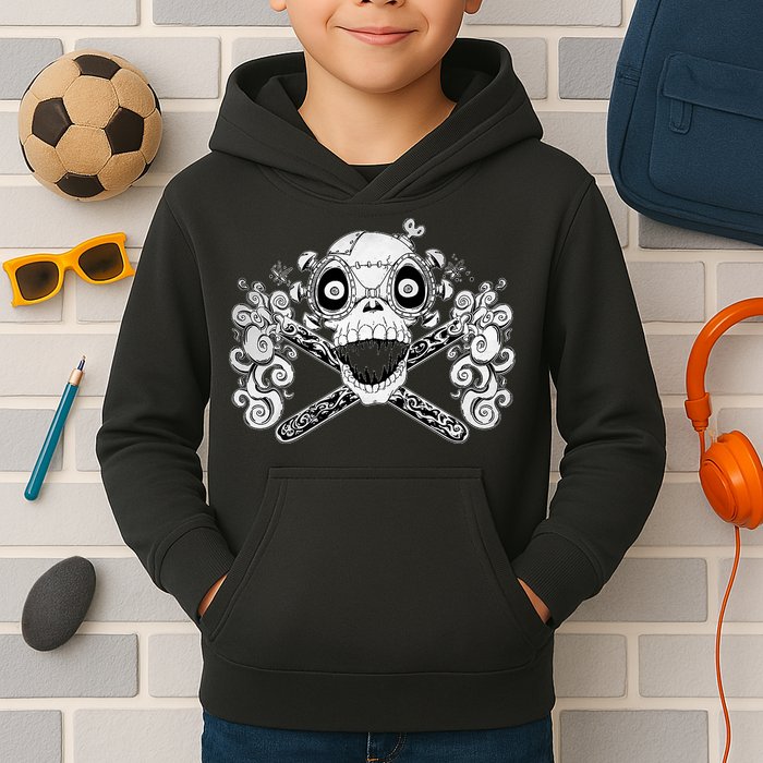 Mad Science Skull And Crossbones Kids Hoodie
