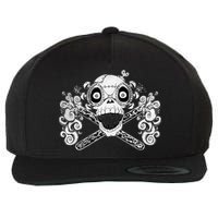 Mad Science Skull And Crossbones Wool Snapback Cap