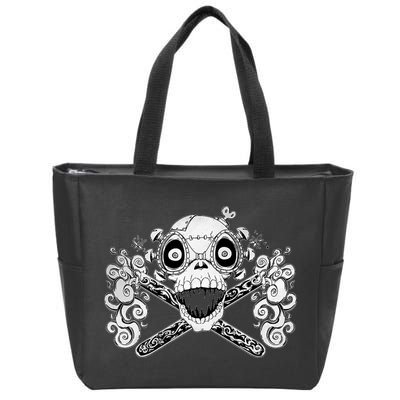 Mad Science Skull And Crossbones Zip Tote Bag