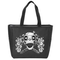 Mad Science Skull And Crossbones Zip Tote Bag