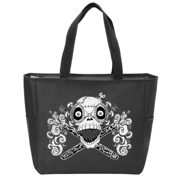 Mad Science Skull And Crossbones Zip Tote Bag