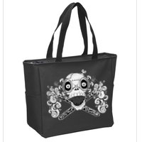 Mad Science Skull And Crossbones Zip Tote Bag