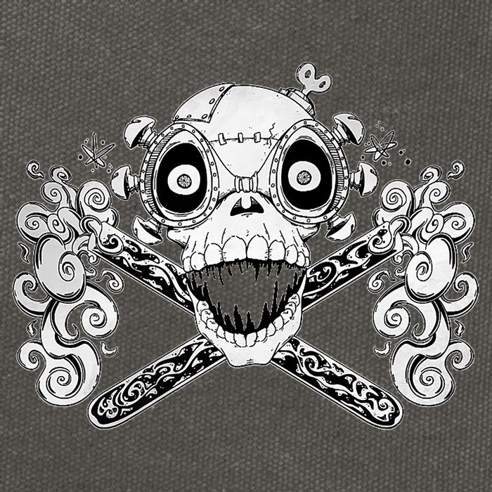Mad Science Skull And Crossbones Cotton Canvas Backpack
