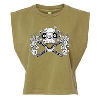 Mad Science Skull And Crossbones Garment-Dyed Women's Muscle Tee