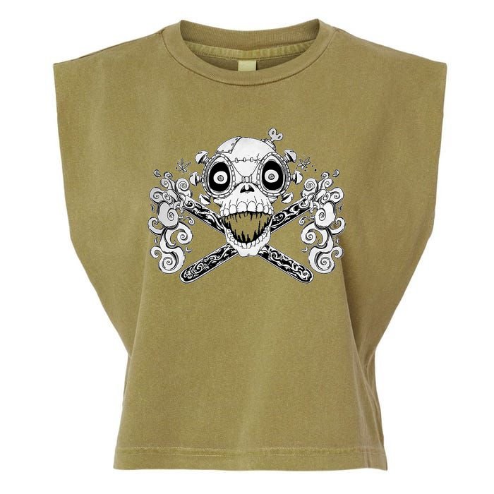 Mad Science Skull And Crossbones Garment-Dyed Women's Muscle Tee