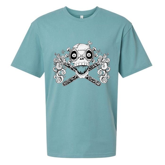 Mad Science Skull And Crossbones Sueded Cloud Jersey T-Shirt