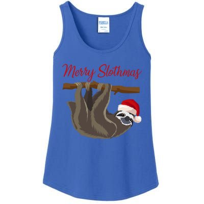 Merry Slothmas Sloth Christmas Xmas Gift Ladies Essential Tank