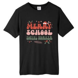 Merry School Social Worker Christmas Social Worker Xmas Gift Tall Fusion ChromaSoft Performance T-Shirt