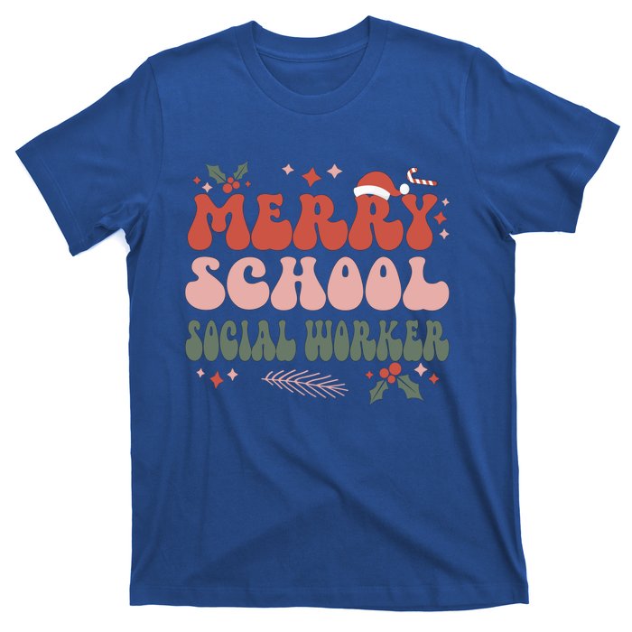 Merry School Social Worker Christmas Social Worker Xmas Gift T-Shirt