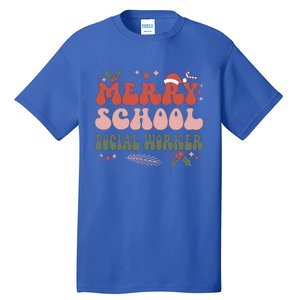 Merry School Social Worker Christmas Social Worker Xmas Gift Tall T-Shirt