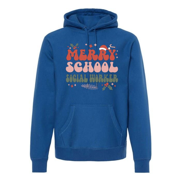 Merry School Social Worker Christmas Social Worker Xmas Gift Premium Hoodie