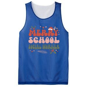 Merry School Social Worker Christmas Social Worker Xmas Gift Mesh Reversible Basketball Jersey Tank