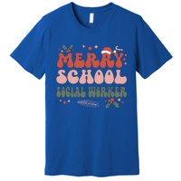 Merry School Social Worker Christmas Social Worker Xmas Gift Premium T-Shirt