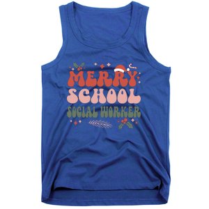 Merry School Social Worker Christmas Social Worker Xmas Gift Tank Top