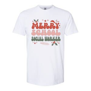 Merry School Social Worker Christmas Social Worker Xmas Gift Softstyle CVC T-Shirt