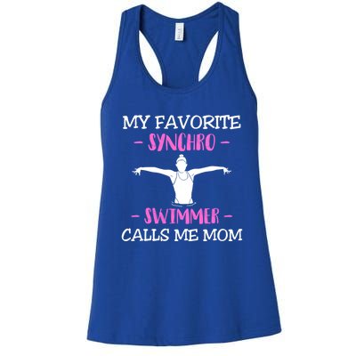 Mom Synchronized Swimming Athlete Swimmer Gymnastic Gift Women's Racerback Tank