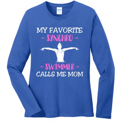 Mom Synchronized Swimming Athlete Swimmer Gymnastic Gift Ladies Long Sleeve Shirt