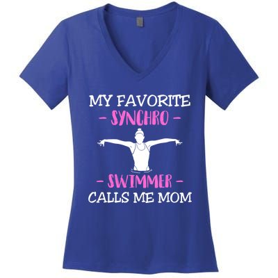 Mom Synchronized Swimming Athlete Swimmer Gymnastic Gift Women's V-Neck T-Shirt