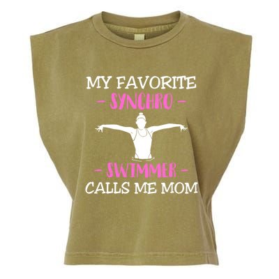 Mom Synchronized Swimming Athlete Swimmer Gymnastic Gift Garment-Dyed Women's Muscle Tee