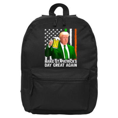 Make Saint St PatrickS Day Great Again Funny Trump 16 in Basic Backpack