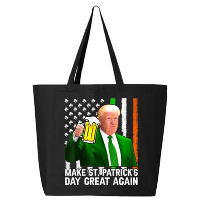 Make Saint St PatrickS Day Great Again Funny Trump 25L Jumbo Tote