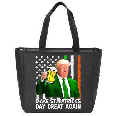 Make Saint St PatrickS Day Great Again Funny Trump Zip Tote Bag