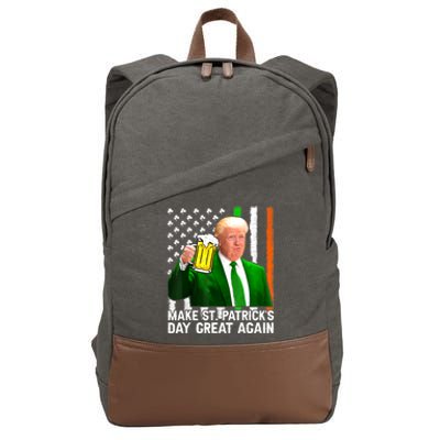 Make Saint St PatrickS Day Great Again Funny Trump Cotton Canvas Backpack