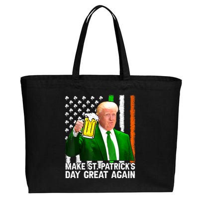 Make Saint St PatrickS Day Great Again Funny Trump Cotton Canvas Jumbo Tote