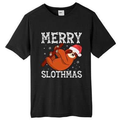 Merry Slothmas Sloth Lover Ugly Christmas Cool Gift Tall Fusion ChromaSoft Performance T-Shirt