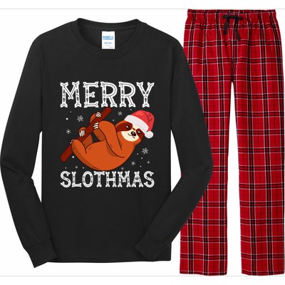 Merry Slothmas Sloth Lover Ugly Christmas Cool Gift Long Sleeve Pajama Set