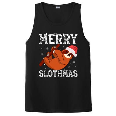 Merry Slothmas Sloth Lover Ugly Christmas Cool Gift PosiCharge Competitor Tank