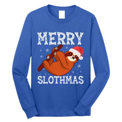 Merry Slothmas Sloth Lover Ugly Christmas Cool Gift Long Sleeve Shirt