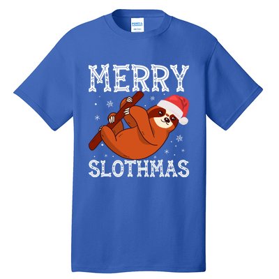 Merry Slothmas Sloth Lover Ugly Christmas Cool Gift Tall T-Shirt