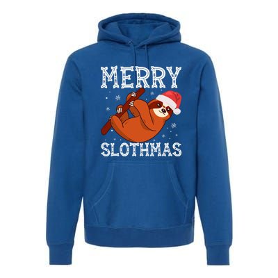 Merry Slothmas Sloth Lover Ugly Christmas Cool Gift Premium Hoodie