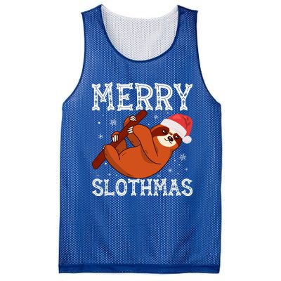 Merry Slothmas Sloth Lover Ugly Christmas Cool Gift Mesh Reversible Basketball Jersey Tank