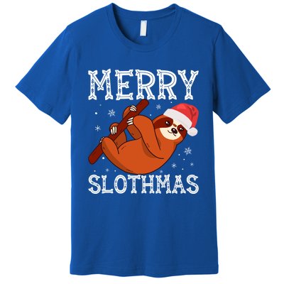 Merry Slothmas Sloth Lover Ugly Christmas Cool Gift Premium T-Shirt