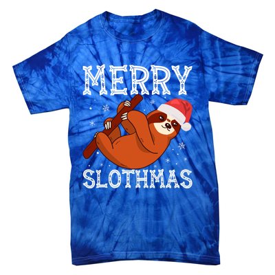 Merry Slothmas Sloth Lover Ugly Christmas Cool Gift Tie-Dye T-Shirt