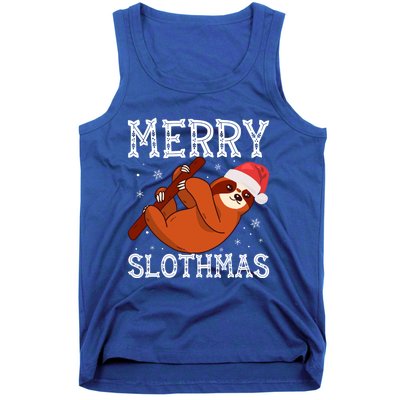 Merry Slothmas Sloth Lover Ugly Christmas Cool Gift Tank Top