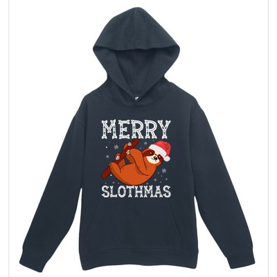 Merry Slothmas Sloth Lover Ugly Christmas Cool Gift Urban Pullover Hoodie