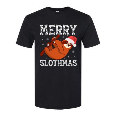 Merry Slothmas Sloth Lover Ugly Christmas Cool Gift Softstyle CVC T-Shirt