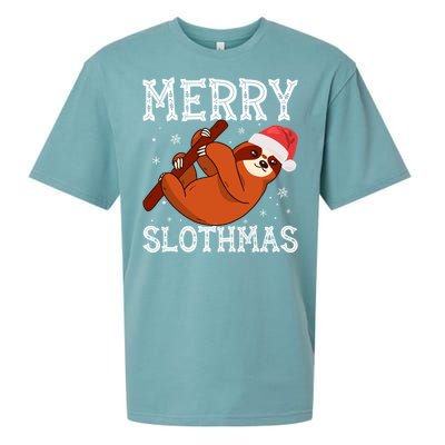 Merry Slothmas Sloth Lover Ugly Christmas Cool Gift Sueded Cloud Jersey T-Shirt