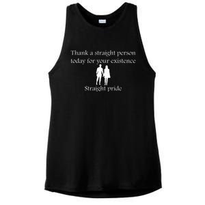 Motivational Slogans Straight People Quote Straight Pride Lover Holding Hands Ladies PosiCharge Tri-Blend Wicking Tank