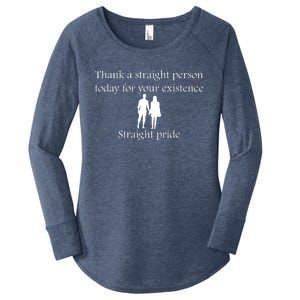 Motivational Slogans Straight People Quote Straight Pride Lover Holding Hands Women's Perfect Tri Tunic Long Sleeve Shirt